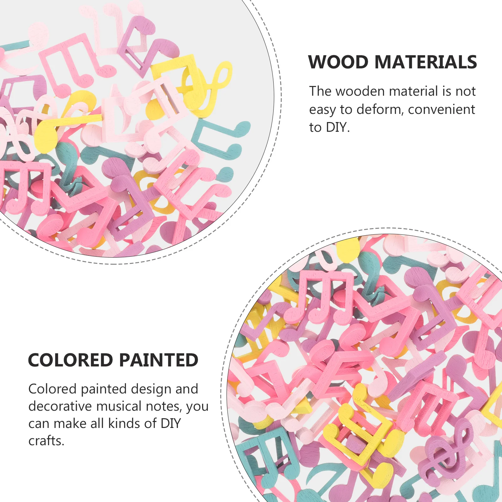 

Musical Note Wood Slices Colored Wood Pieces Crafts DIY Wooden Musical Note Cutouts Decorative Small Wooden Chips for Autumn