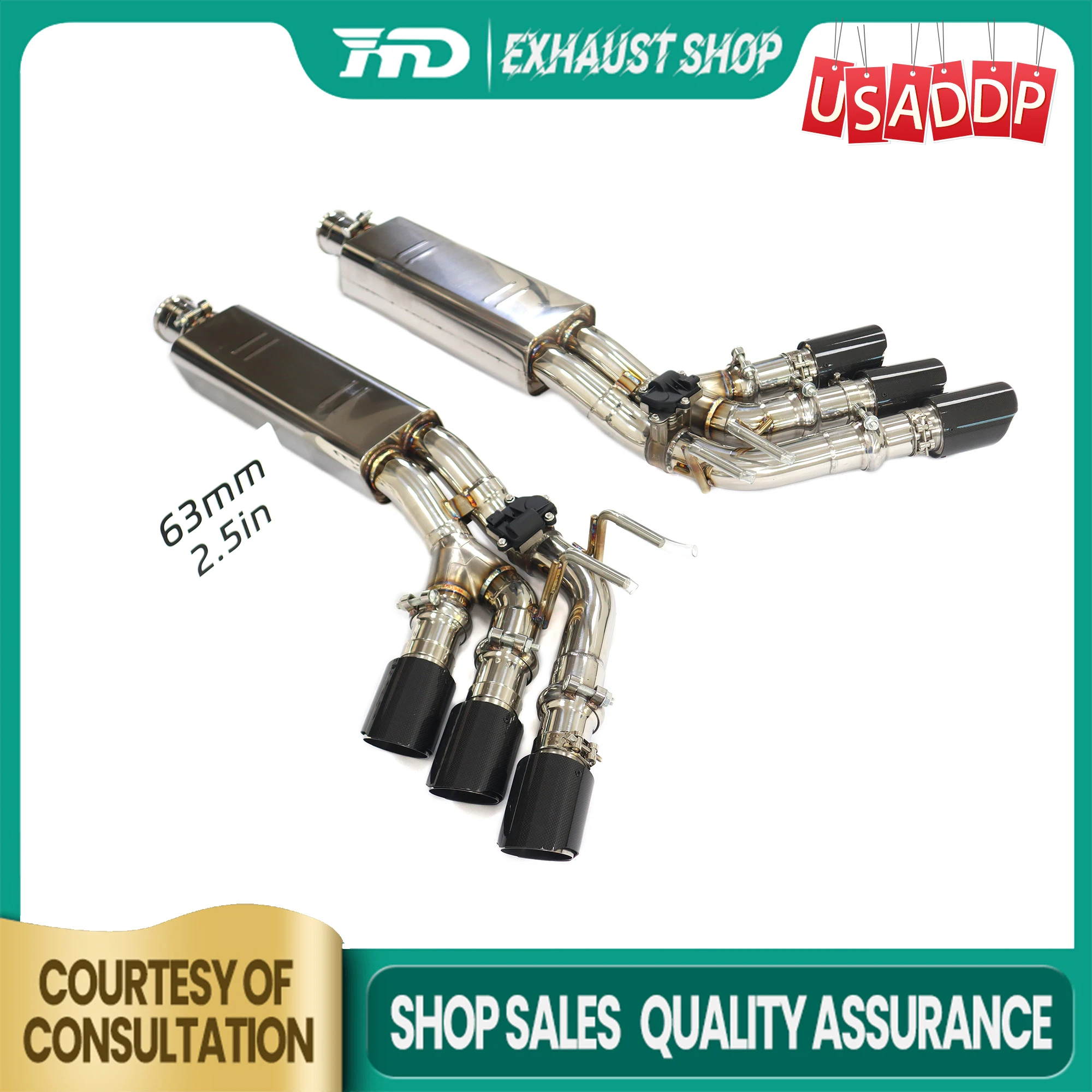 

HMD для Mercedes Benz G63 W464 Выхлопная система Catback Электронный клапан Глушитель Изысканные насадки SS304 Простая установка