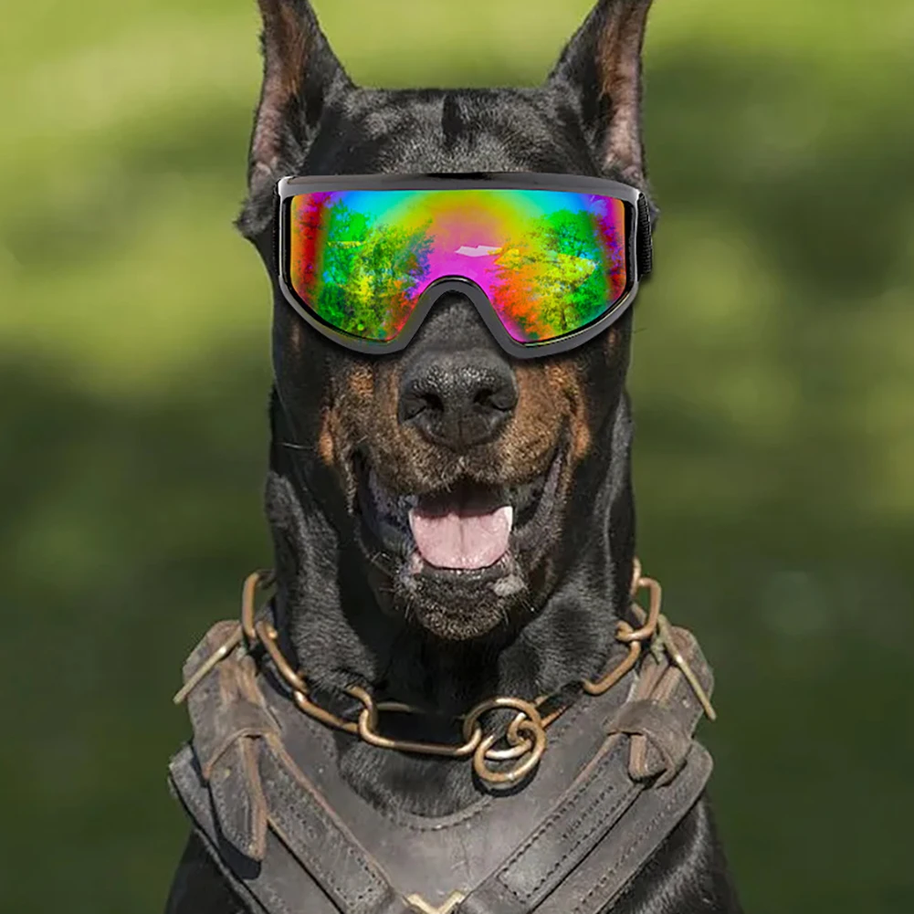 Dog Goggles Large Breed And Medium, UV Protection, Windproof, Dustproof And Snowproof Shatterproof Lens, Adjustable Strap