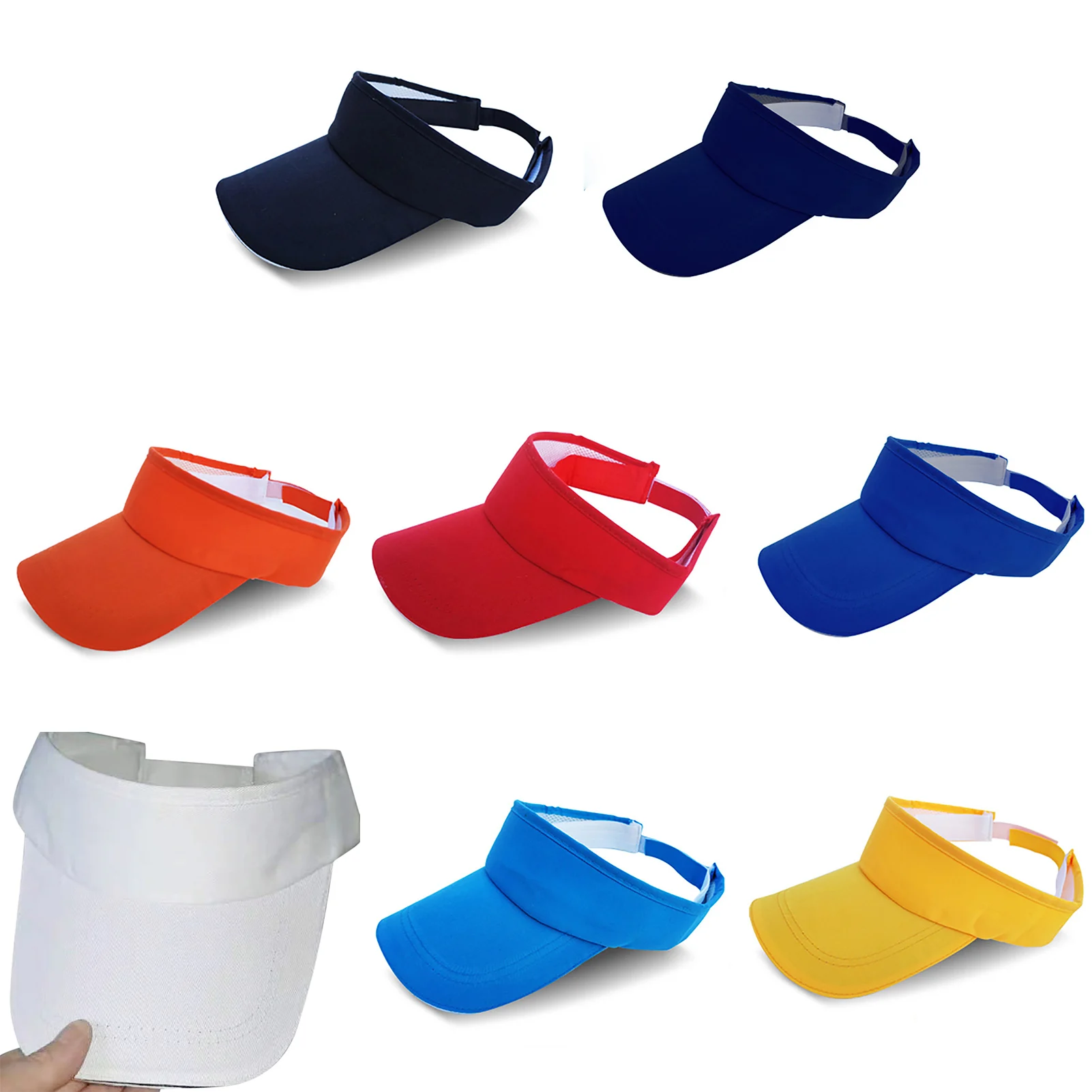 Sport Sun Visor Hats Men Women Breathable Adjustable Empty Top Cotton Baseball Caps for Travel Hiking Outdoor Sports Caps