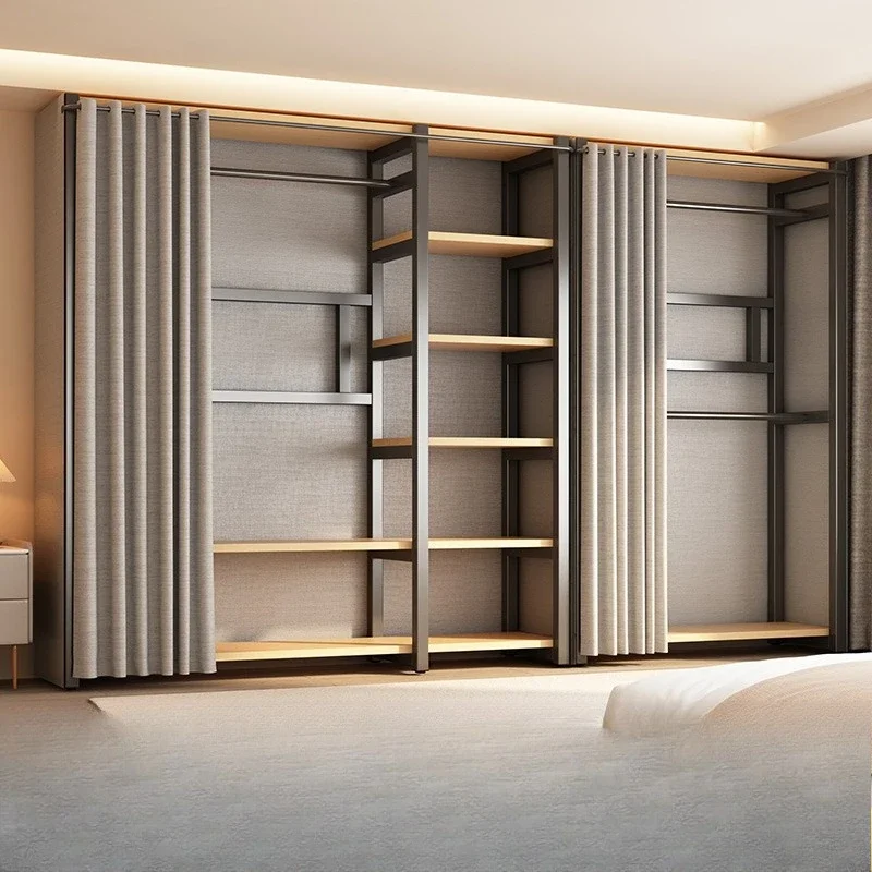 

Вешалка для одежды, напольная вешалка для спальни от пола до потолка, встроенная вешалка для гардеробной, металлическая полка, комбинированный шкаф