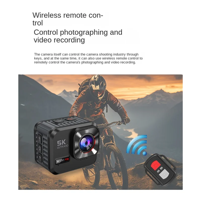 كاميرا الحركة المحمولة 5K 30FPS مع شاشة Wifi 1.54 بوصة 160 °   مسجل فيديو ذو زاوية واسعة LP68 مقاوم للماء