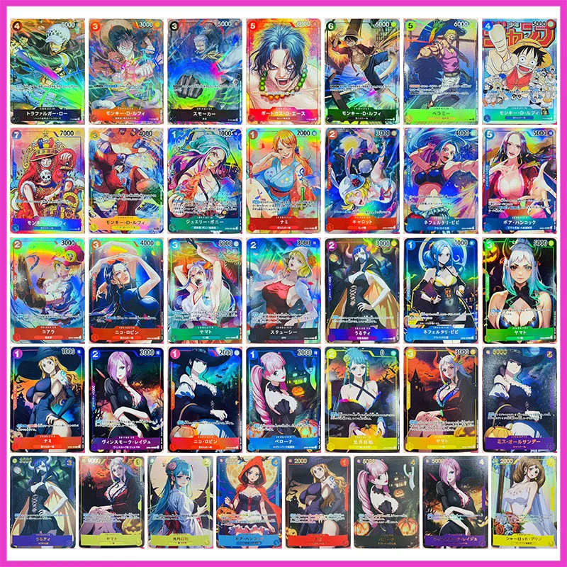 Anime ONE PIECE DIY ACG tarjetas coleccionables Luffy Bonny Nami zanahoria Hancock Robin Yamato Ulti Reiju juguetes para niños regalo de cumpleaños