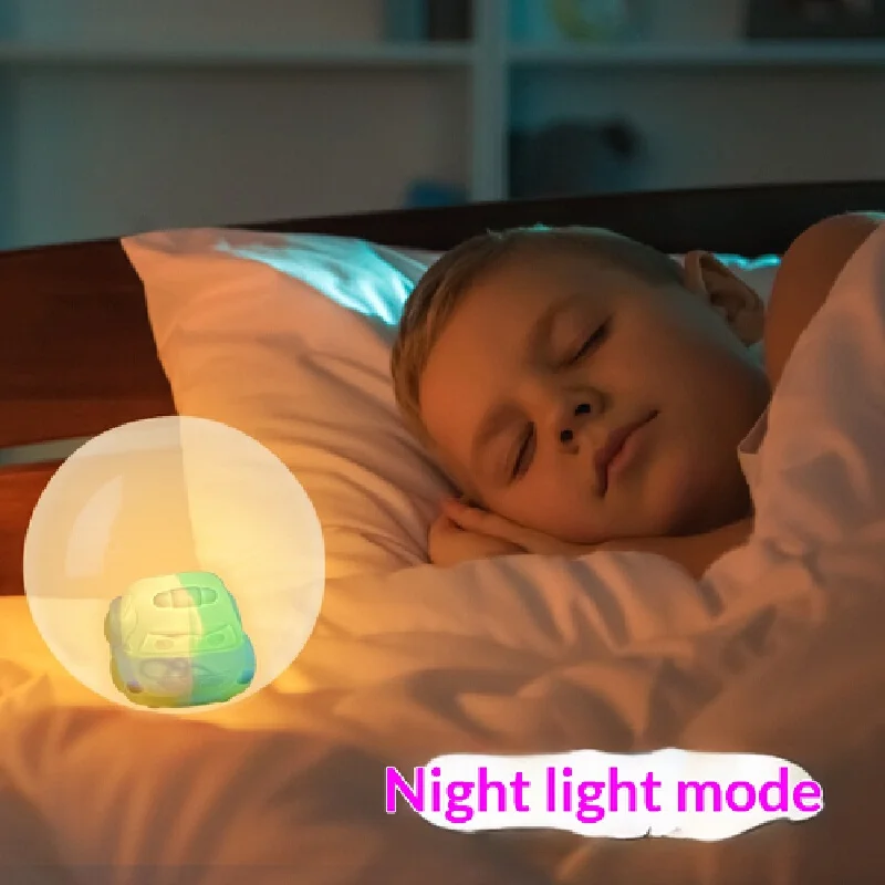 LED Light Up Rolling Bounce Ball Electric Silicone Bounce Car Rechargeable Night Light Kids Toy Bedroom Bedtime Companion