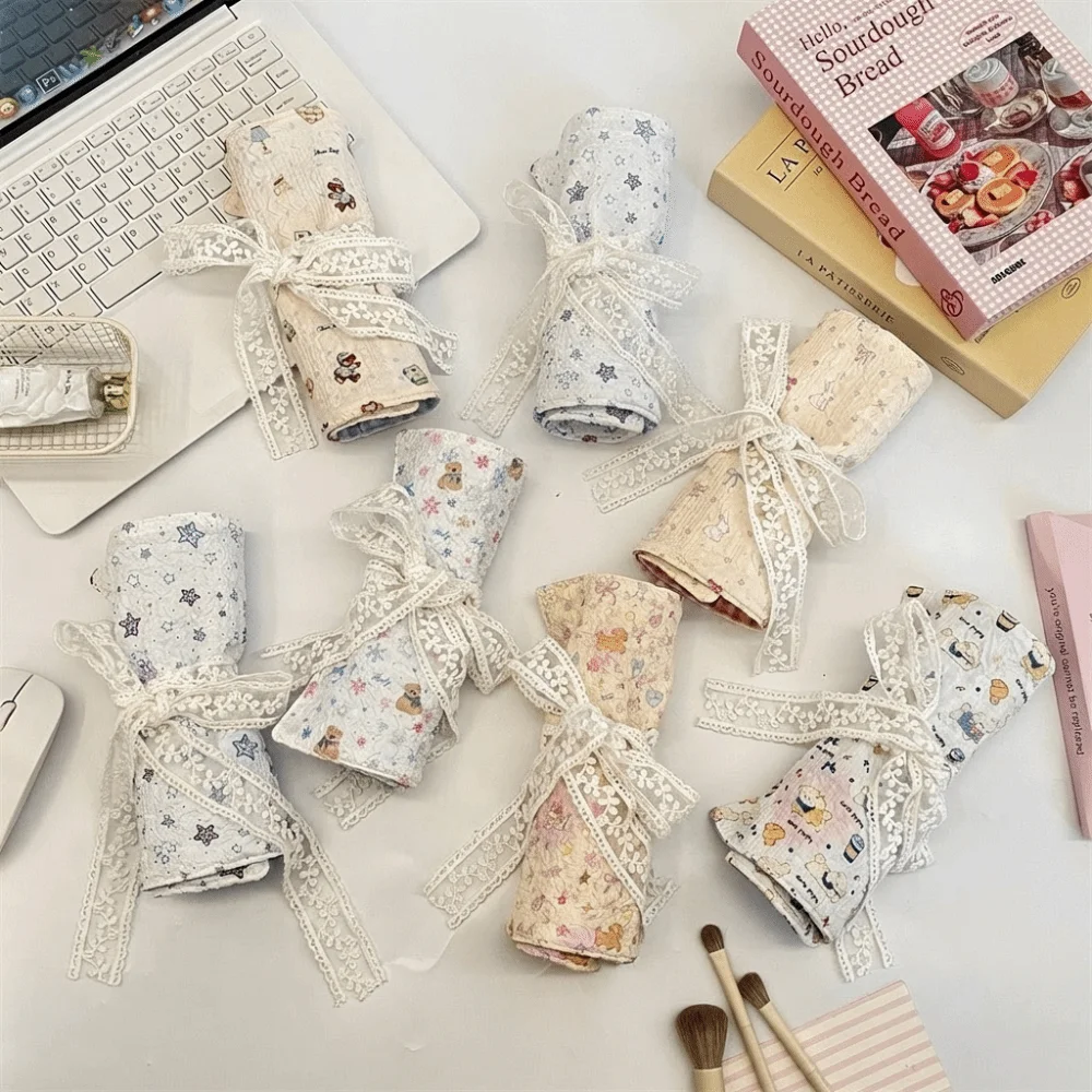New Cartoon Makeup Brush Storage Bag Roll Design Portable Cosmetic Brush Bag Make Up Organizer Brush Storage