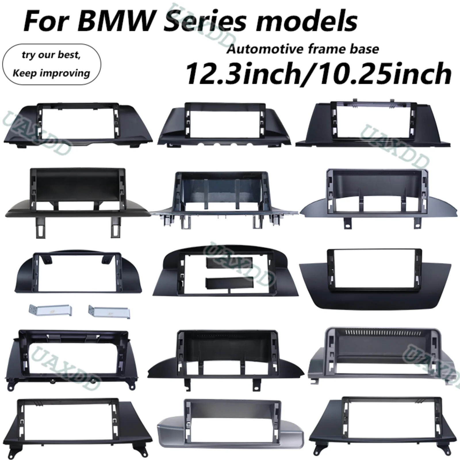 2 Din Car For BMW 2006-2019 3 5 6 7 X1 X3 X5 GT E60 E81 E82 E87 SERIES 10.25 12.3 Inch Android Base Frame Kit Panel Center Fasci
