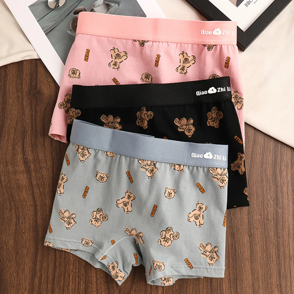 3-Pack Cotton Bear Print Women's Boyshort Panties