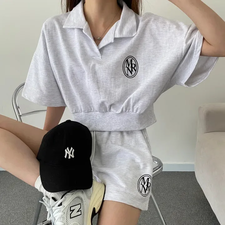 

Womens Clothing Sporty Outfit Casual Sports Suits Women Summer Short T-shirt Tops Wide Leg Shorts Fashion Running Two Piece Sets