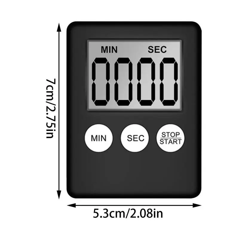 Super Thin Large LCD Digital Screen Kitchen Timer Square Cooking Count Up Countdown Alarm Magnet Clock Temporizador Magnetic