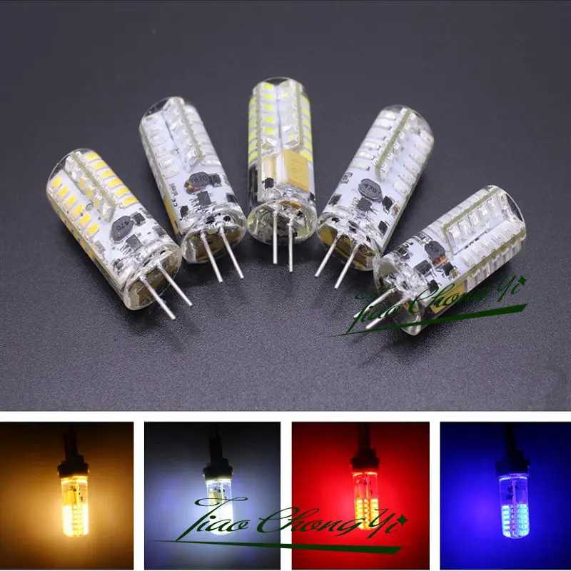 

G4 3W 3 Watt 48LEDs SMD CHIP 3014 LED White Warm White Red Green Blue Light Bulb DC AC/DC 12V