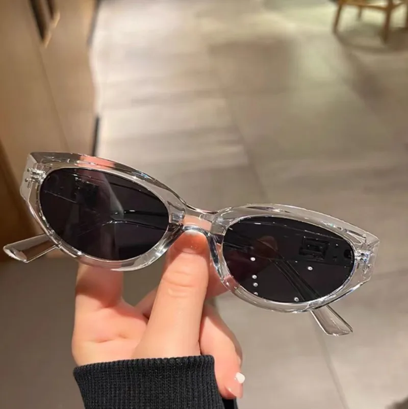 New Fashion Cat Eye Sunglasses Vintage Luxury Brand Designer Black Irregular Oval Ladies Sun Glasses Eyewear UV400 Gafas De Sol