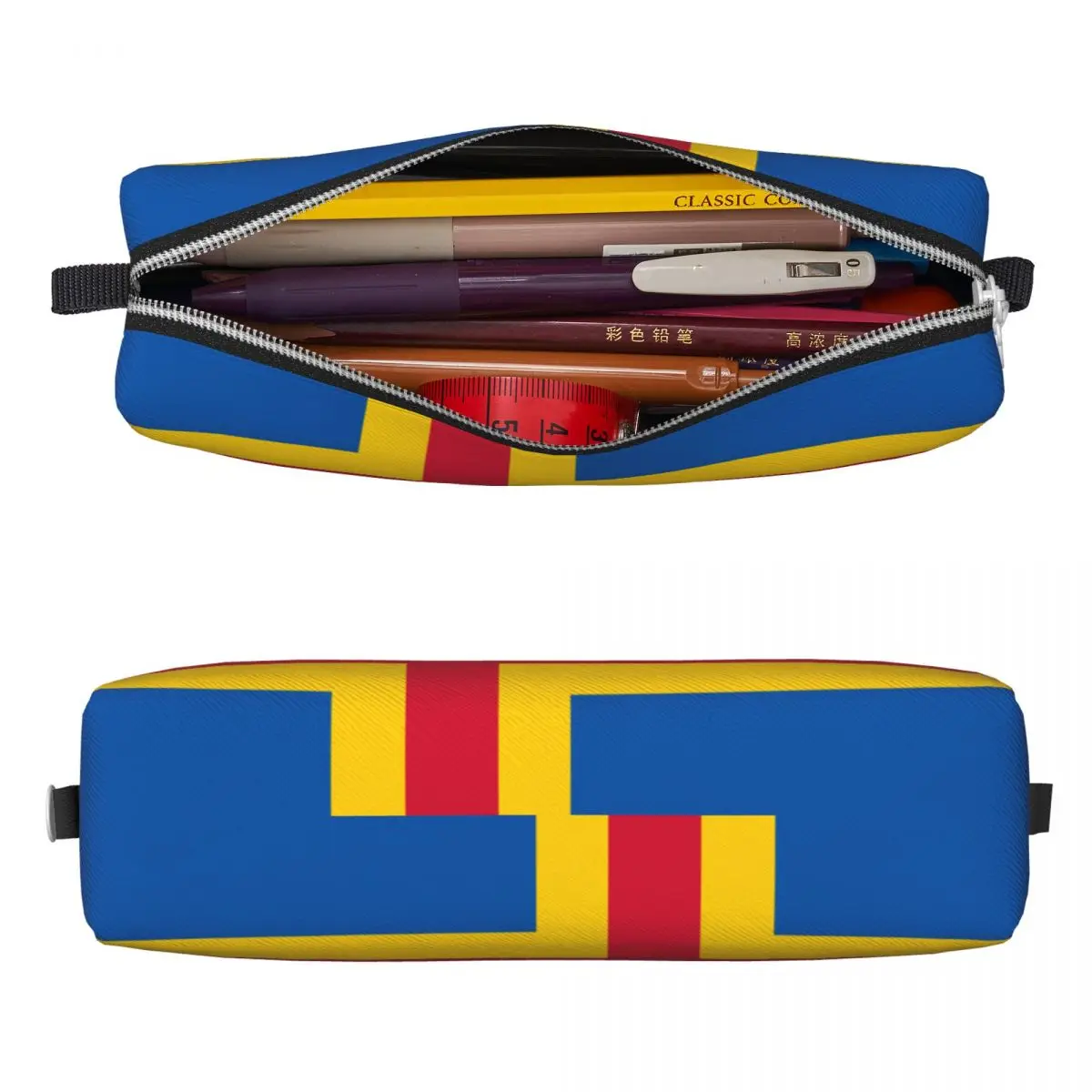 Flag Of The Aland Islands Pencil Case Cute Pen Box Pencil Bags Student Big Capacity Students School Cosmetic Pencilcases