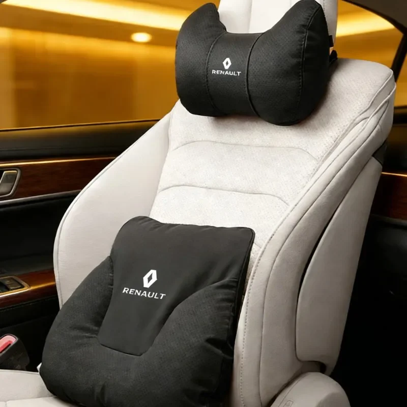 

Car Sticker 1Pcs Suede Car Headrest Waist Pillow Lumbar Support Car Accessories For Renault RS Megane 2 3 4 Trafic Scenic 2 Cli