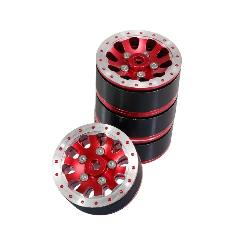 Zestaw ulepszonych felg z metalowymi beadlockami WPL 1/16 kompatybilny z JJRC Feiyue MN Series RC Crawler Truck z mocowaniem sześciokątnym 12mm