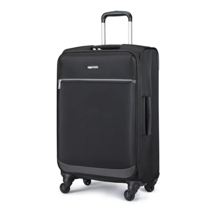 

23" Softside Luggage Suitcase with Spinner Wheels, Expandable Space, Zippered Pockets, Telescopic Handle