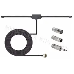 1 conjunto antena de rádio fm montagem adesiva dipole antena tv tomada fêmea macho plugue 3.5mm conector de áudio para receptor estéreo