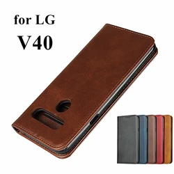 Leather case for LG V40 ThinQ V405 Flip case card holder Holster Magnetic attraction Cover Case Wallet Case