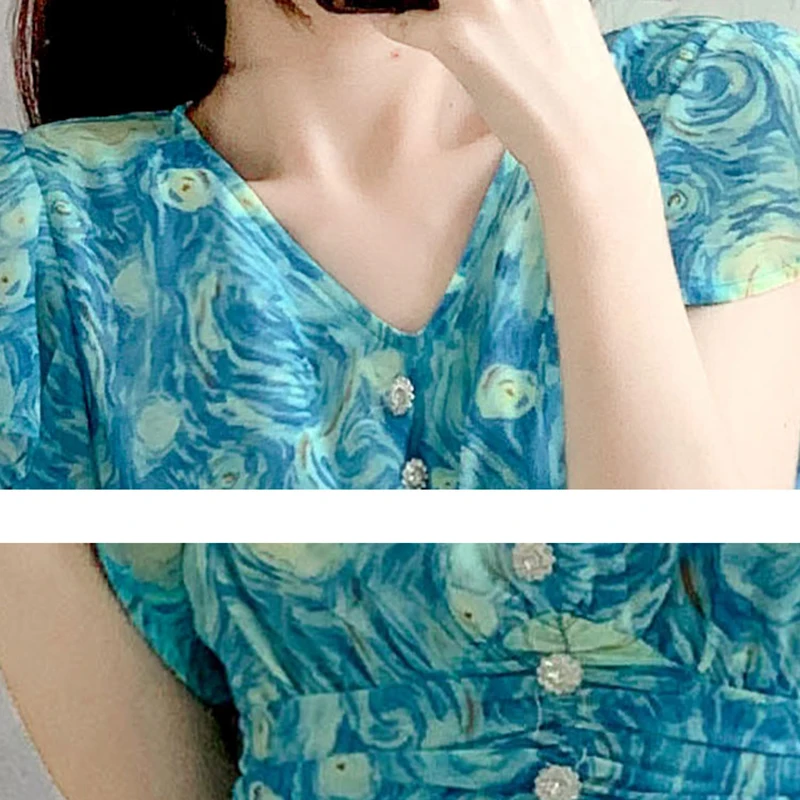 ฤดูร้อนผู้หญิงชุดชีฟองดอกไม้Elegant BodyconยาวChicพรหมสุภาพสตรีชุดเดรสวินเทจหรูหราชุดพรรคVestidosฤดูร้อน 2025