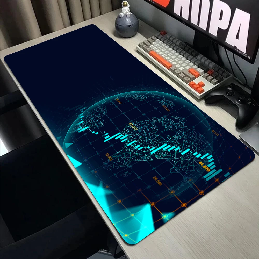 Stock market Chart Pattern Mouse Pad Trader Investor Forex Stock Market Desk Pads XXL Rubber Anti-slip Gaming Keyboard Mousepad
