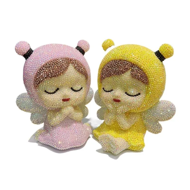 

DIY Diamond Blessing Angel Rhinestone Coin Deposit Jar Mosaic Girl Figurine Handmade Cross Stitch Kids Birthday Gift Home Decor