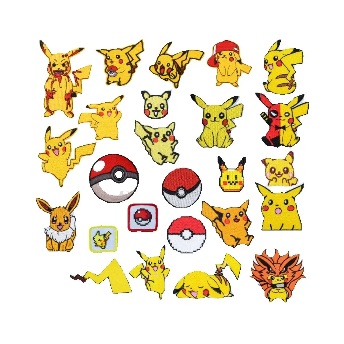 Pikachu Embroidery Patch Patch Clothes And Shoes Ironing Embroidery Patch Down Jacket Repair Hole Decorative Patch