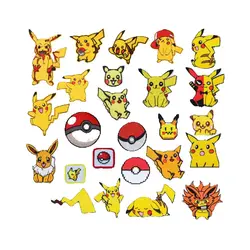 Parche bordado de Pikachu para ropa y zapatos, parche bordado para planchar, parche decorativo para reparación de chaqueta