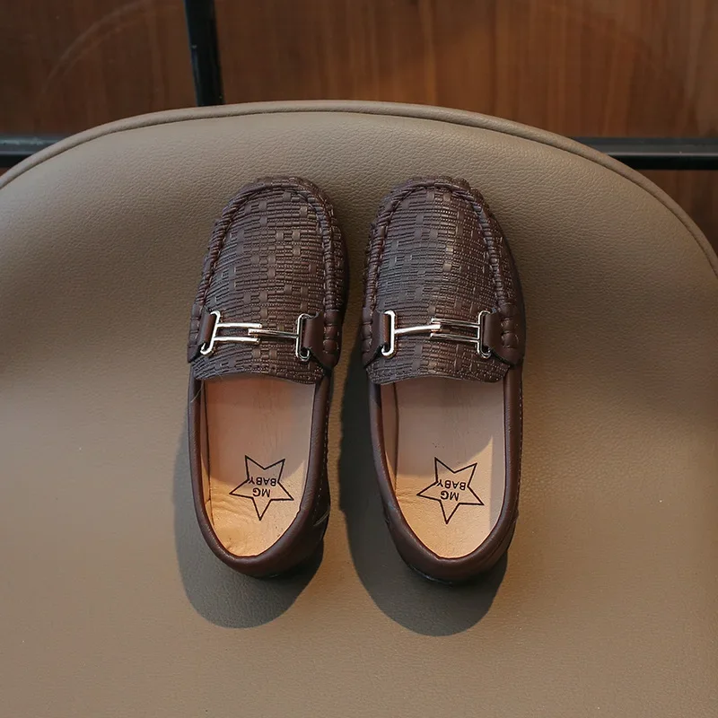 

Весенне-осенняя модная обувь для мальчиков в британском стиле с низким берцем, детская повседневная обувь-бини, детская обувь на одну ногу, однотонная детская обувь