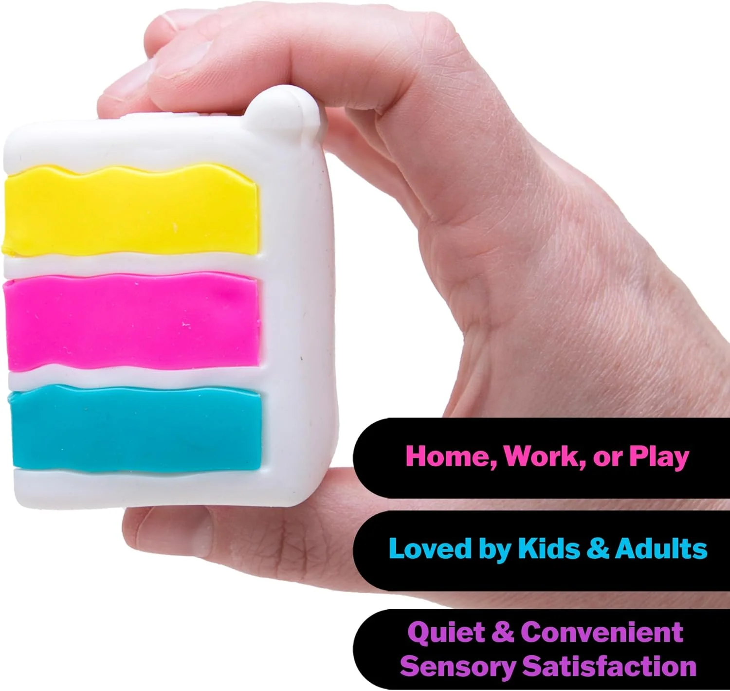NeeDoh Peace O' Cake Fidget Sensory Toy, Soft TPR Anti-Anxiety Squeeze Stress Ball for Kids Adults Autism ADHD Calm Down Toy