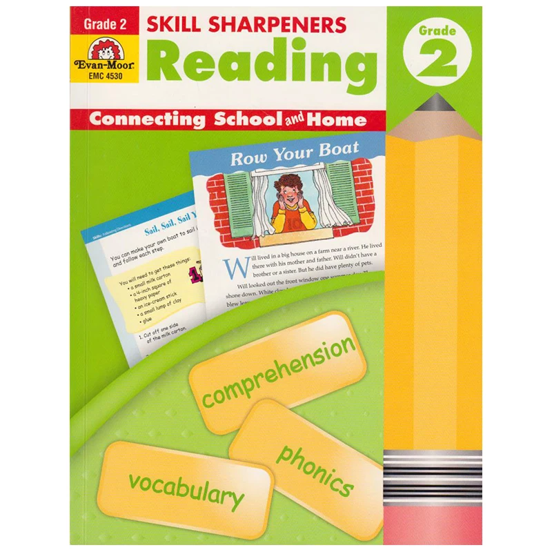 Evan-Moor Skill Sharpeners Reading, Grade 2, Children's books aged 6 7 8 9 English Word Handwriting Workbook books 9781596730380