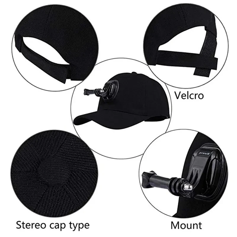 3 in1 Baseball Hat For Insta360 Ace DJI Action 4 Adjustable Sun Cap Hat With J-Hook Buckle Mount For GoPro 12 9 Camera Accessory