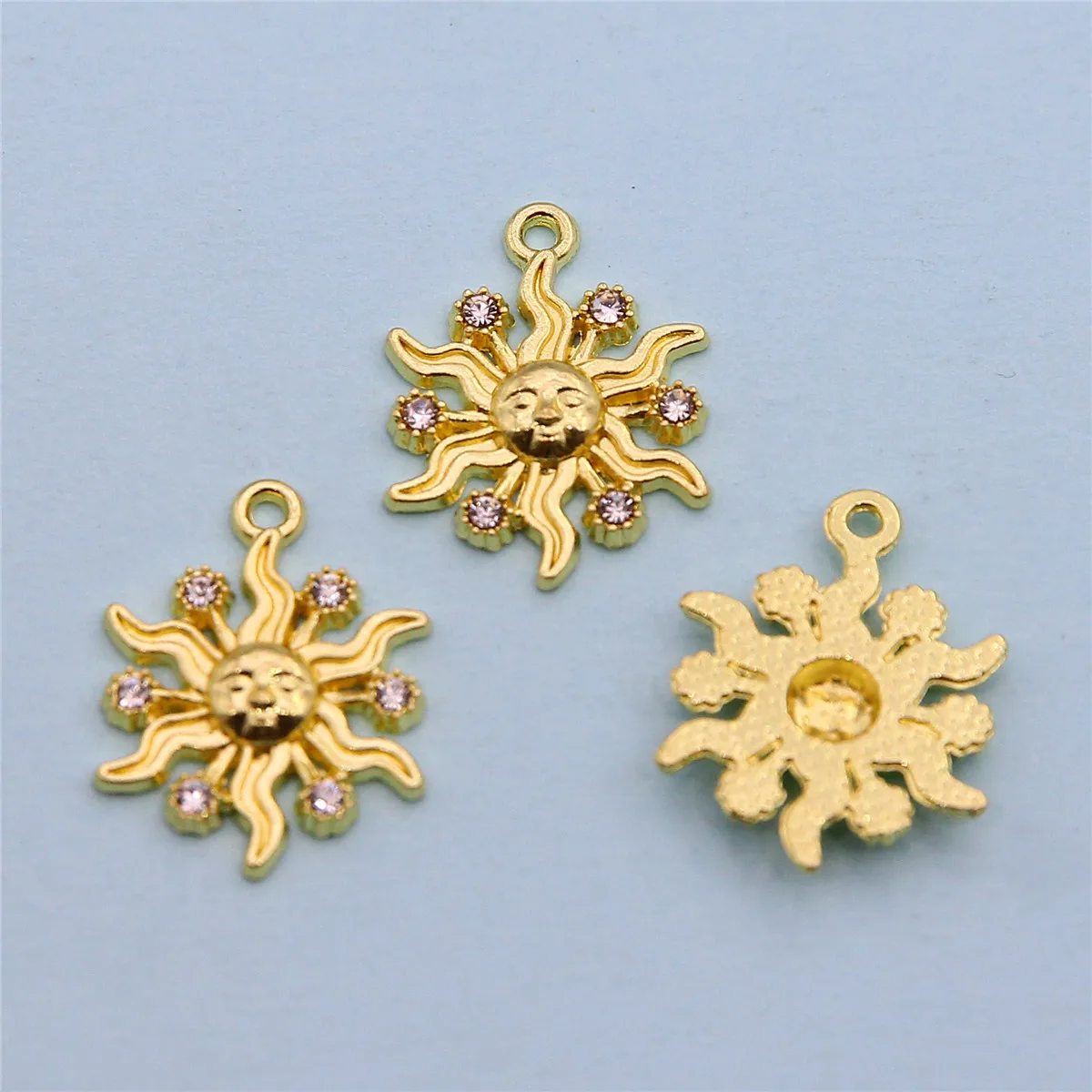 10pcs Baroque Style Sunflower Three-dimensional Alloy Pendant Star Moon Pendant Diy Earrings Bracelet Jewelry Accessories