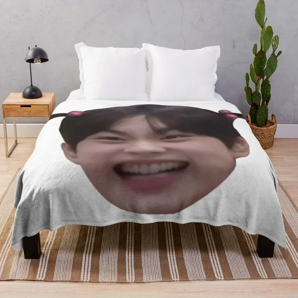 Jungwon in pigtails sticker Throw Blanket Stuffeds Blankets For Baby Plush For Sofa Thin Blankets