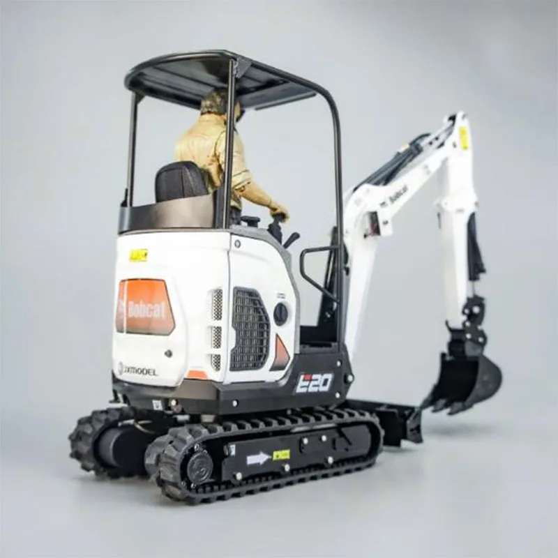 Excavadora hidráulica de Metal por control remoto, modelo JX-E20 1/14 RTR, Mini modelo mecánico, coche oruga controlado por Radio, juguete de regalo