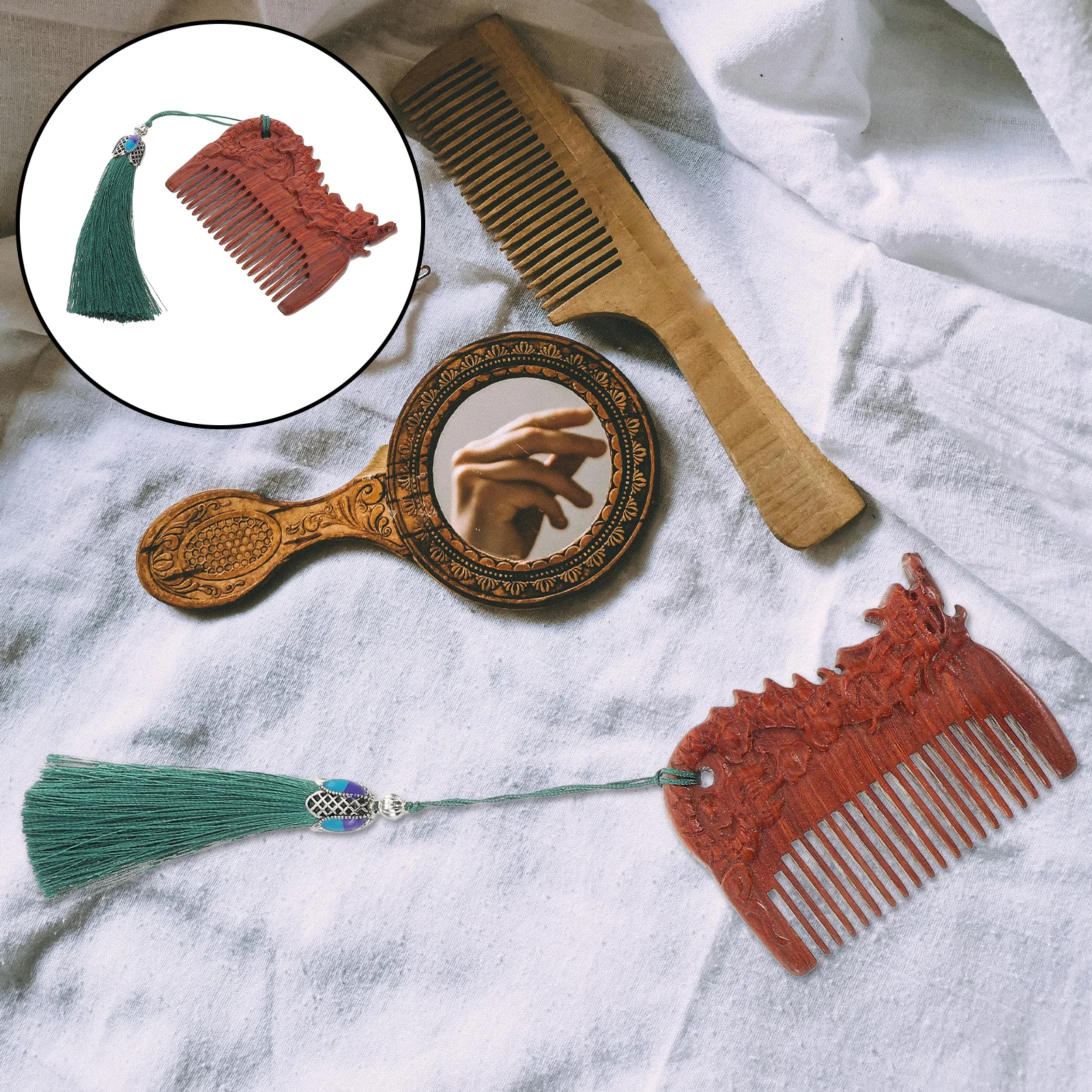 

Расческа из сандалового дерева зодиака для зеленого дерева, антистатическая, безстатическая, расческа для волос, портативная, для путешествий, для ежедневного использования, подарок на рождение