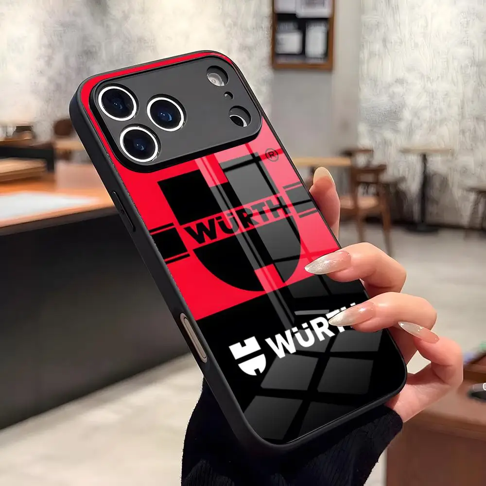 Capa de Celular de Vidro Designer Ger Wurth para iPhone 17 Air 16 15 14 Pro Max 13 12 11 X XS XR Plus e Samsung S26 25 24 23 22