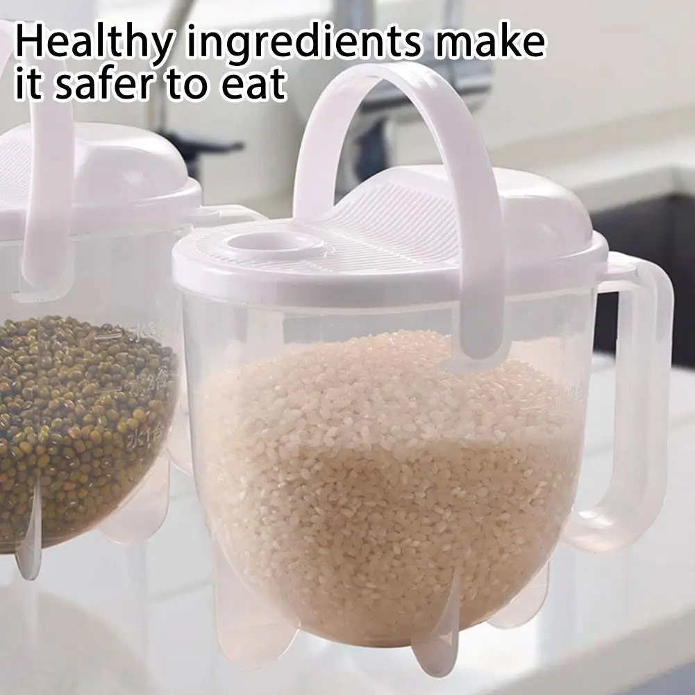 1pcs Rice Washing Automatic Device Multifunction Quick-Clean Grain Washer Machine with Secure Latch Efficient Colander Kitchen - view 3