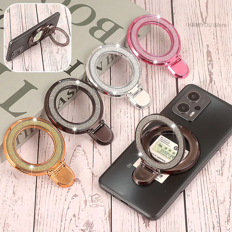 New Style Q Glitter Finger Ring Phone Grip Holder/ Round Bling Holde for iPhone 16 17pro max XIAOMI Samsung bracket stand holder