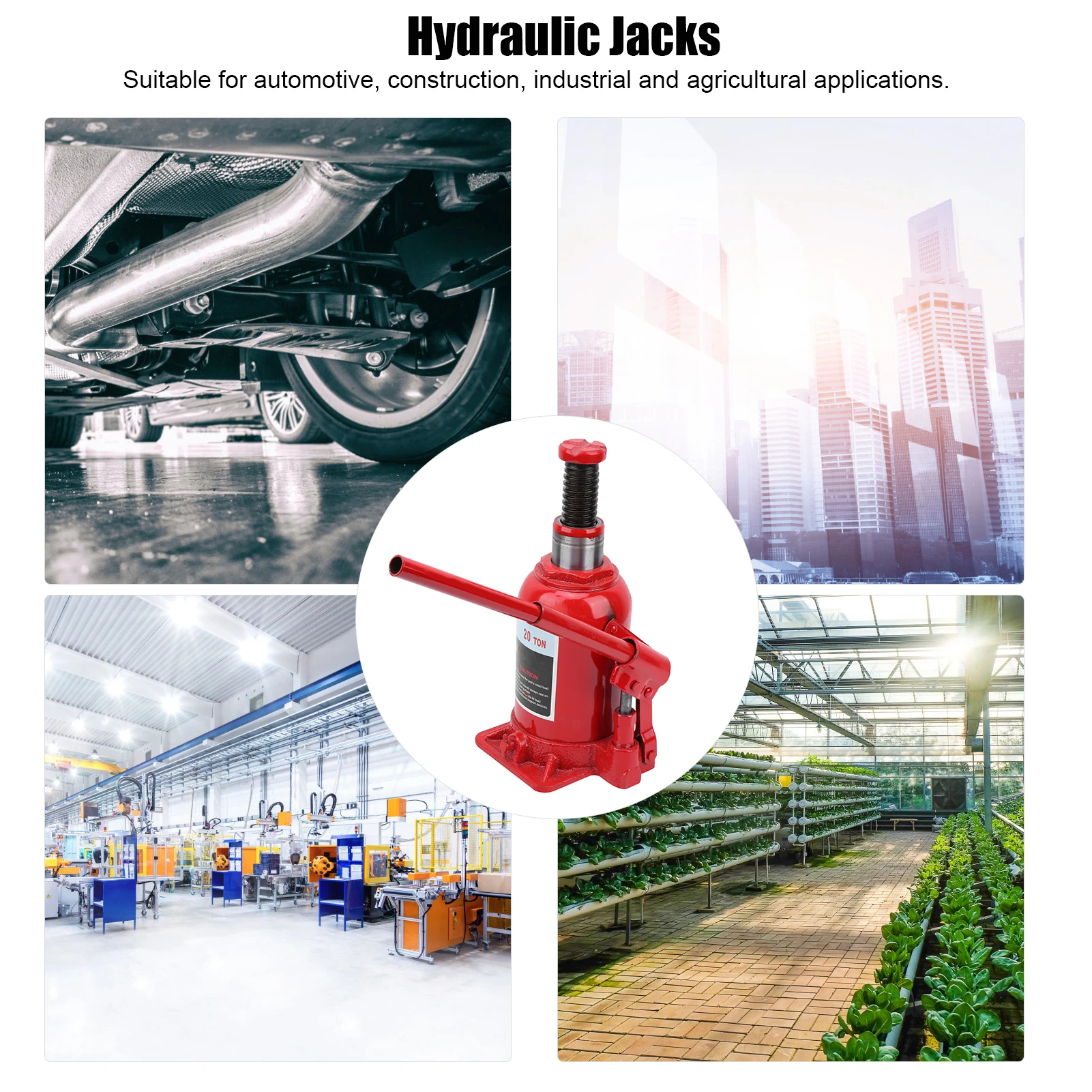 Hydraulic Bottle Jacks Hydraulic Bottle Jacks for Automotive Construction Industrial Agricultural 20 Ton Industrial Jacks Jacks