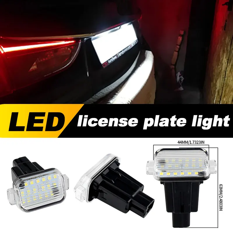 2Pcs 12V LED Number Plate Light Error Free License Plate Lamp For Mazda A/T (Aka Mazda 6) 2014-2017 Mazda 3 Hatchback 2014-2018