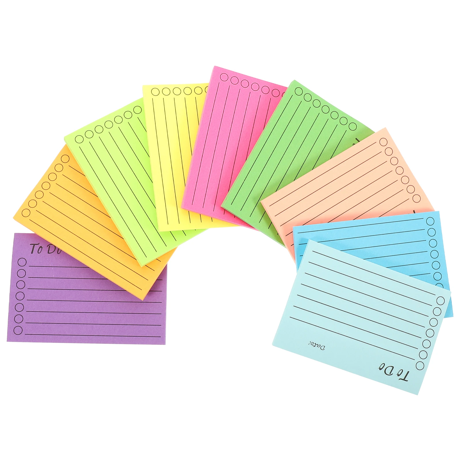

9 Pcs Fluorescent Memo Pads Tearable Paper Compact Student School Stickers Self Adhesive Note Pad Office Supplies