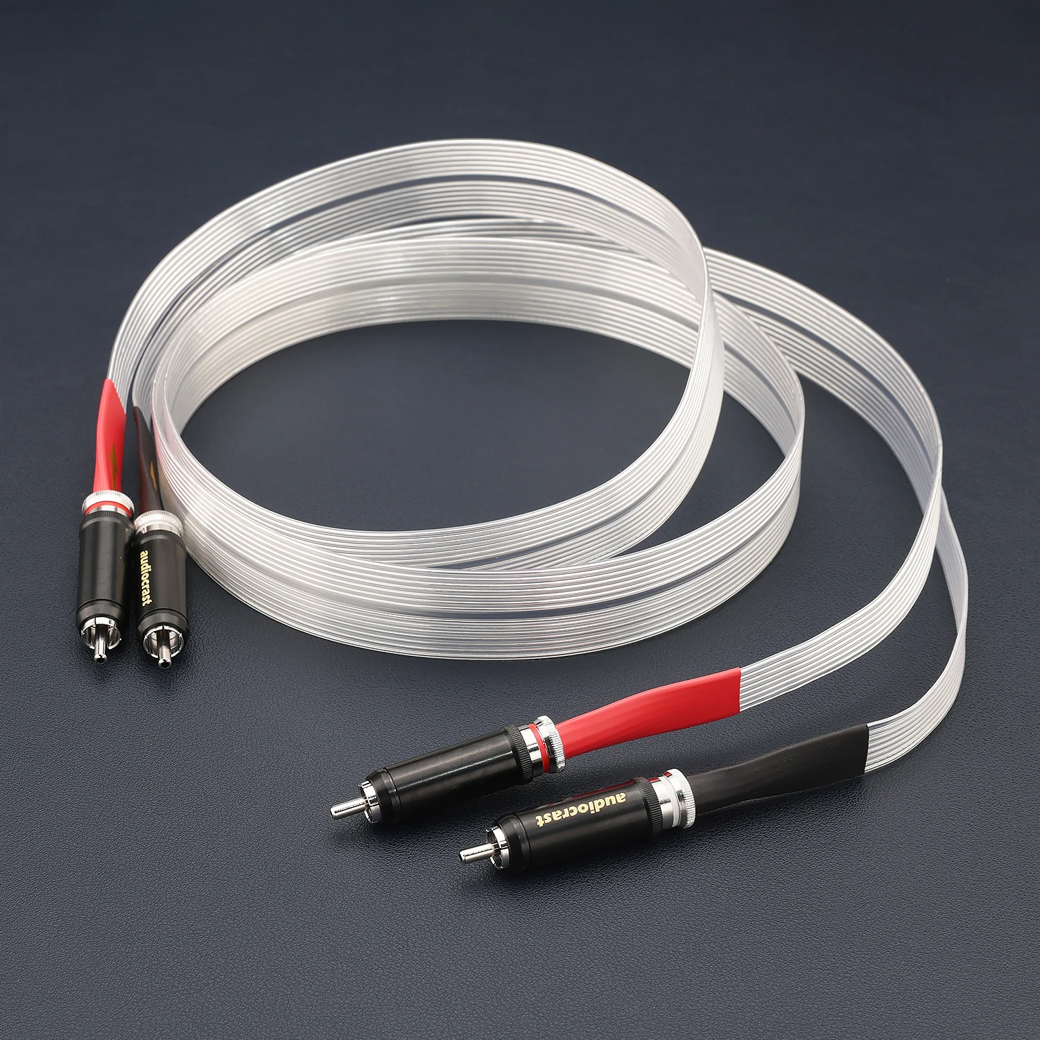 7N OCC Silver Plated RCA Cable 2RCA Male to Male Stereo Pair Interconnect Shielded for Amplifier DAC Preamp Subwoofer