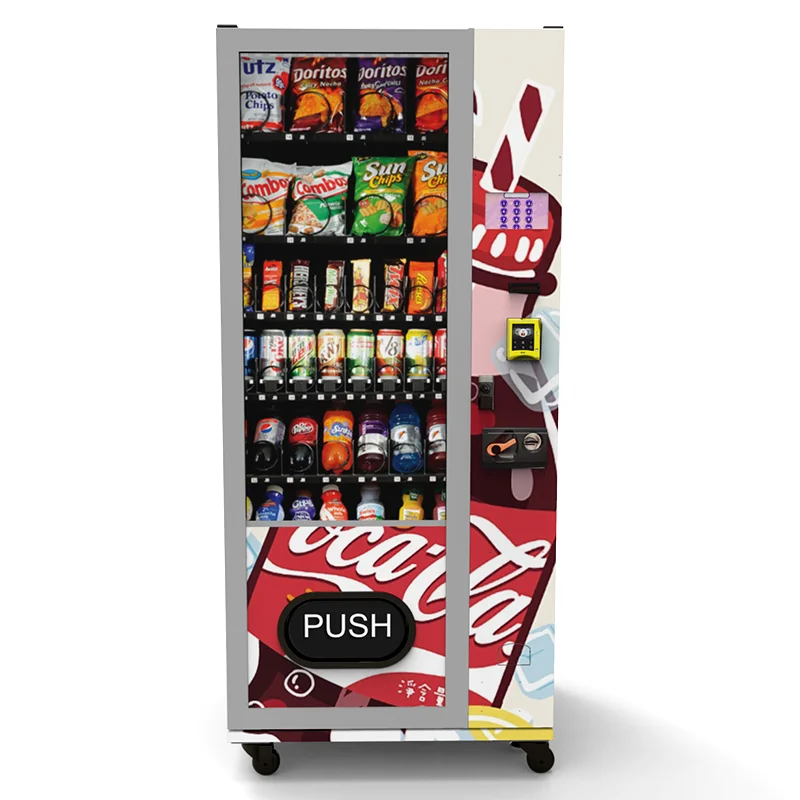 New Drink Yellow Vending Machine Fresh Frozen Food Vending Machine For Foods And Drinks