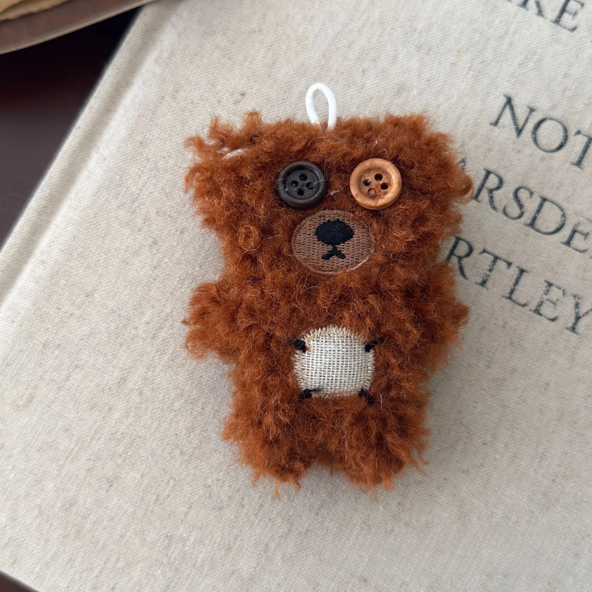 Cartoon Plush Bear Doll Keychain Cute Button Bear Doll Bag Key Chain Pendant Animal Stuffed Toys Girl Bag Pendant Children Gifts