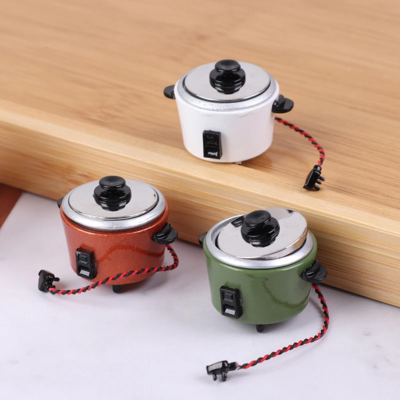 1/12 Scale Dollhouse Miniature Rice Cooker Machine Modle Simulation Kitchen Appliance Accessories Pretend Play Toys Gift
