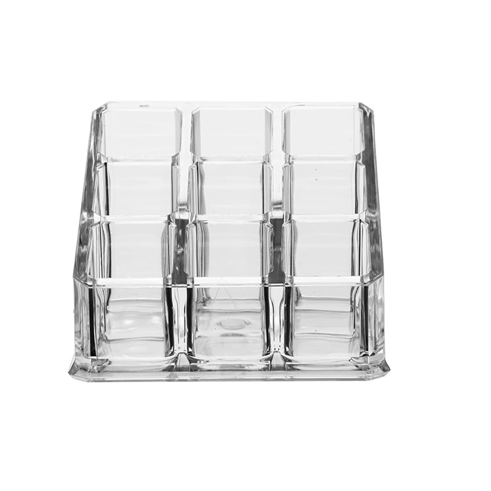 

9 Slot Storage Plastic Lipstick Holder Box Transparent Vanity Desk Case Plastic Holder Jewelry Desktop Canister