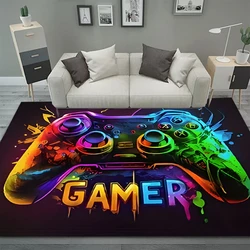 Gaming Rug for Boys Room Gamer Rug with Controller Design Carpet for Game Room Bedroom Decor Non-slip Machine Washab Mat Doormat