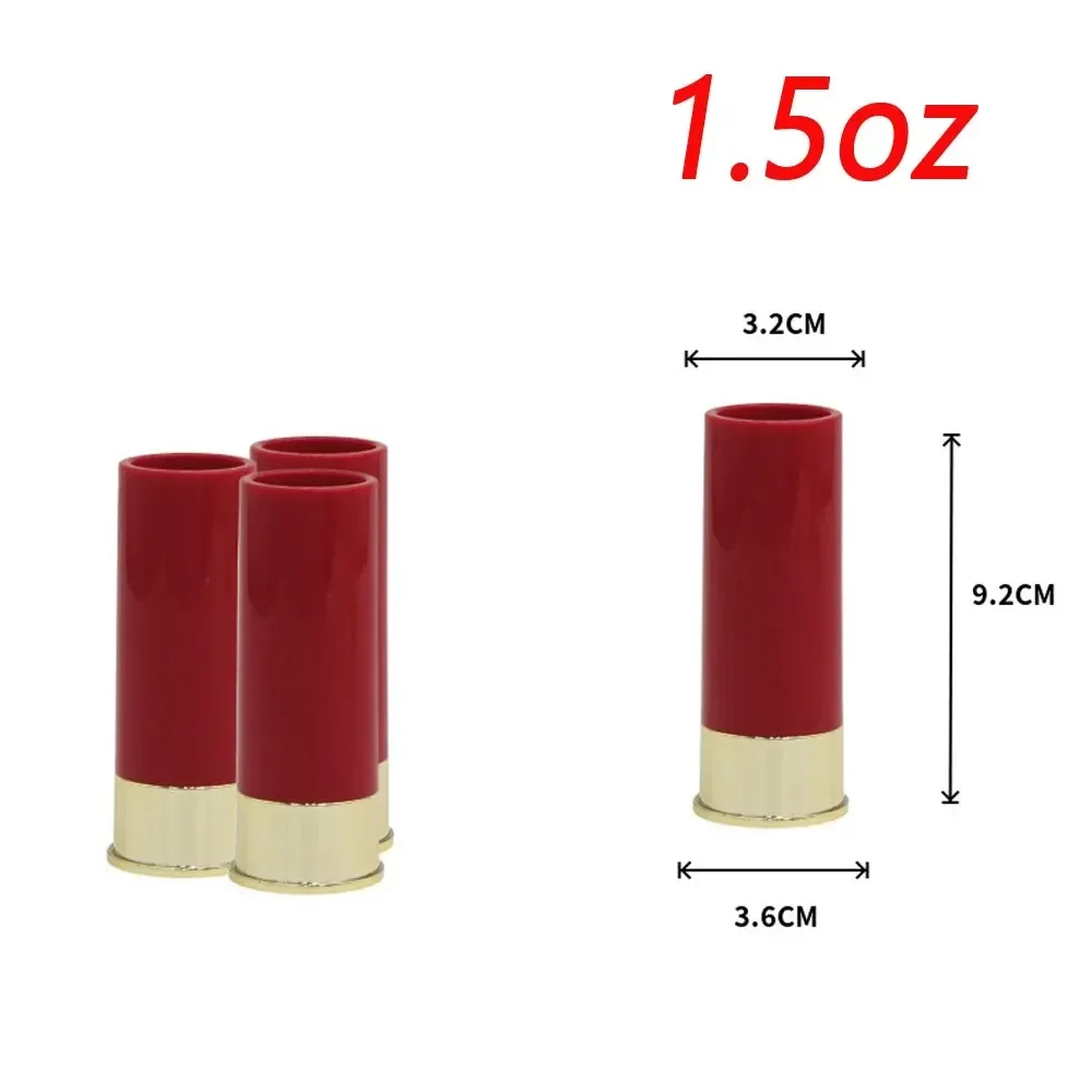 4Pcs/Set 12 Gauge Shell Shotgun Shot Glasses Cartridge Case Drinking Cup for Hunting Shooting Father\'s Day Dad Novelty Gift