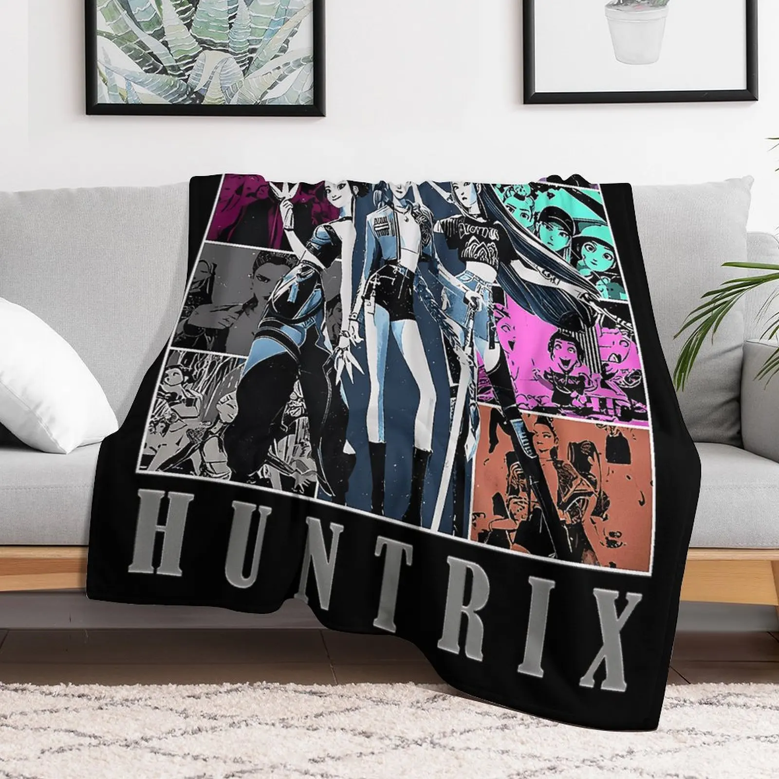 بطانية فانيلا مريحة للفتيات من Huntrix، بطانية رمي دافئة جميلة من KPop Demon Hunter أنيمي لغرفة المعيشة، هدايا للعشاق والأصدقاء