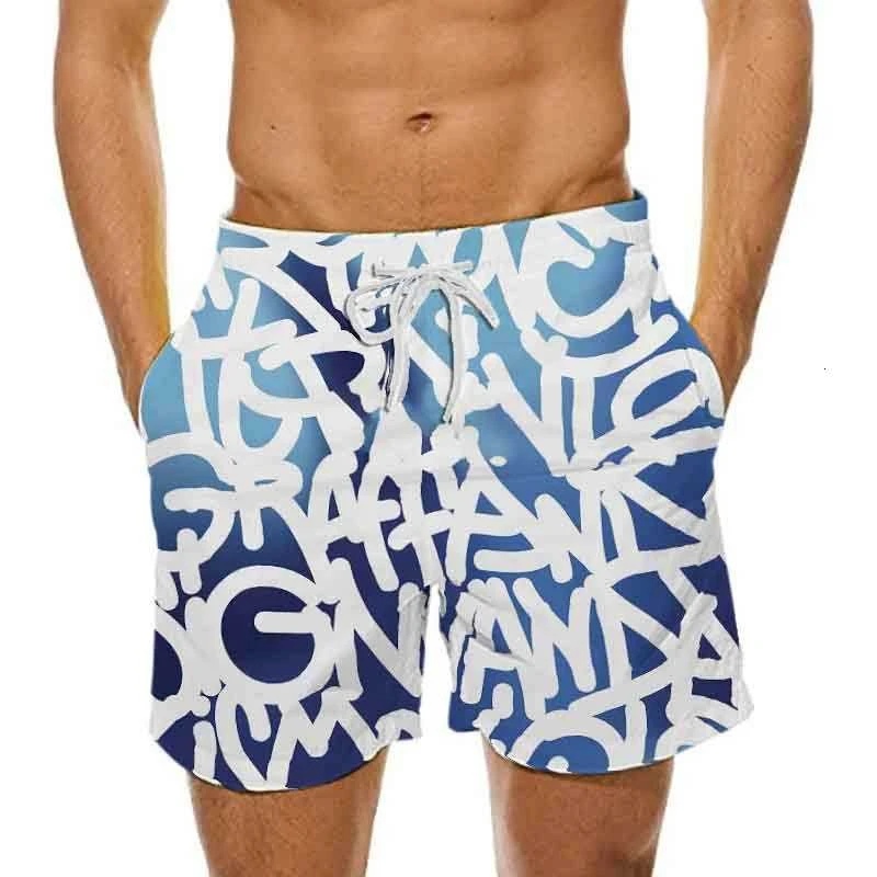 2024Abstract Pattern Men Board Shorts Swimwear Shorts Trunk Sports Pants Casual Men's 3d Tops Child Boy Beach Short Men Clothing
