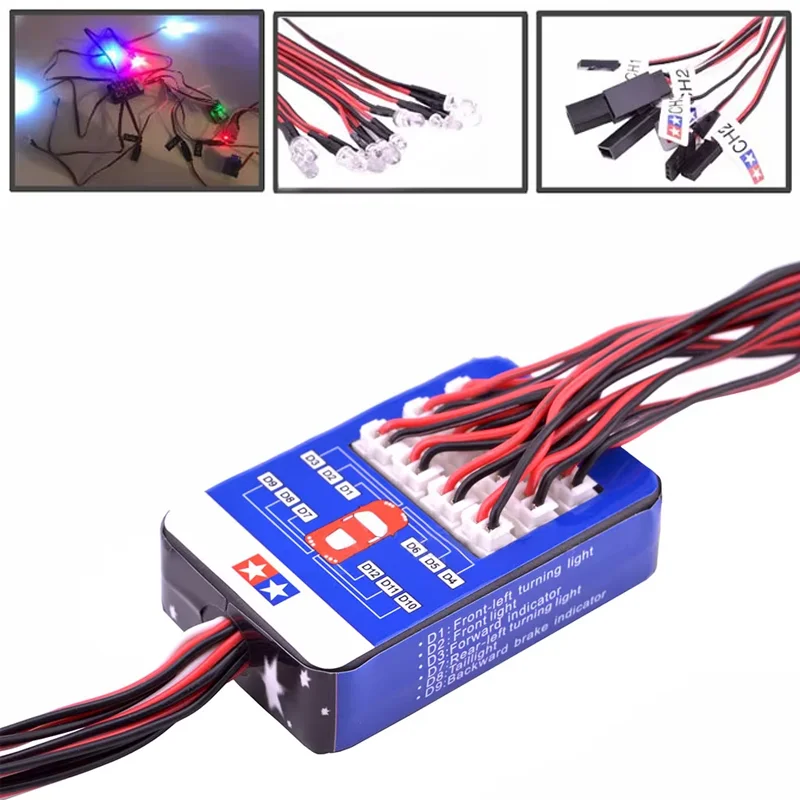 RC 12 LED 照明キットステアリングブレーキシミュレーションフラッシュライト 1/10 スケールモデル車ヨコモタミヤ HSP HPI AXIAL RC4WD TRX 用